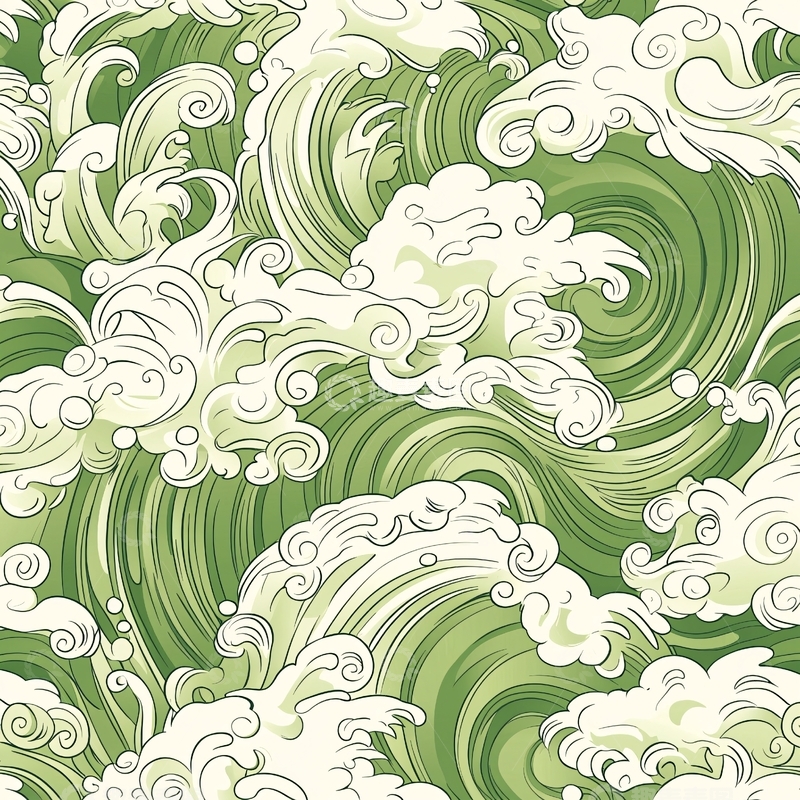 高清大图下载【趣麦麦图】绿色浪潮纹理背景