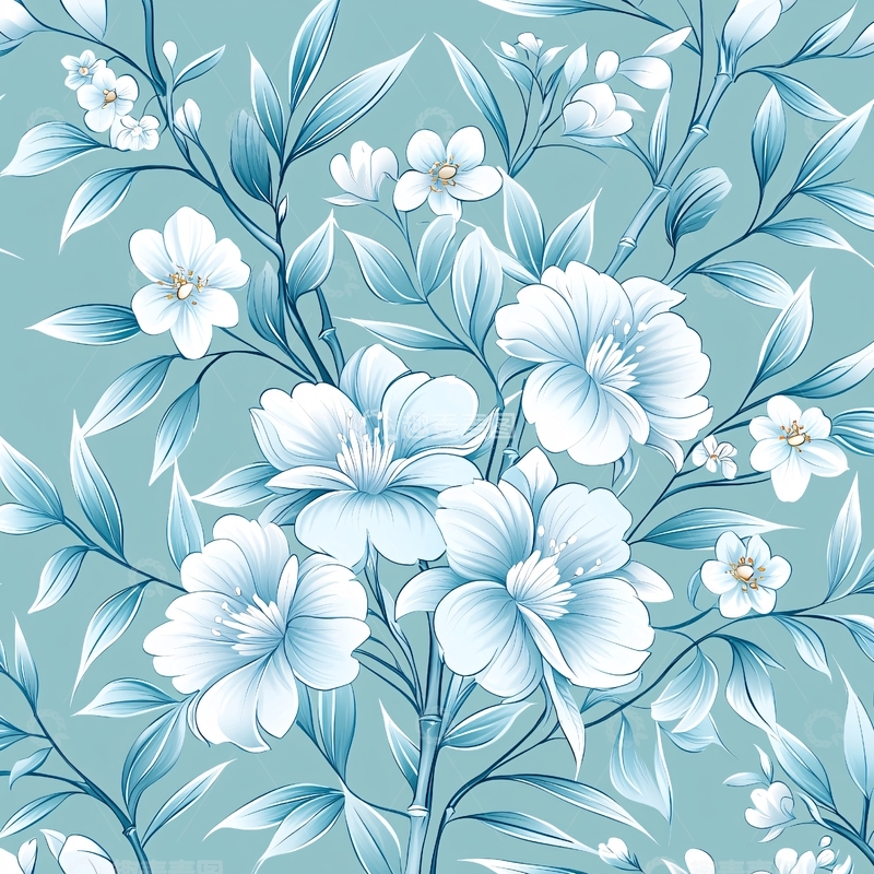 高清大图下载【趣麦麦图】淡蓝色花朵植物