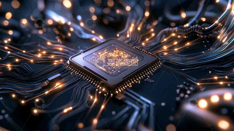 高清大图下载【趣麦麦图】微芯片电路板