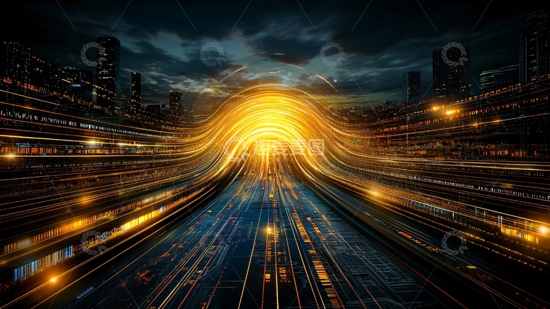 高清大图下载【趣麦麦图】城市夜景光轨