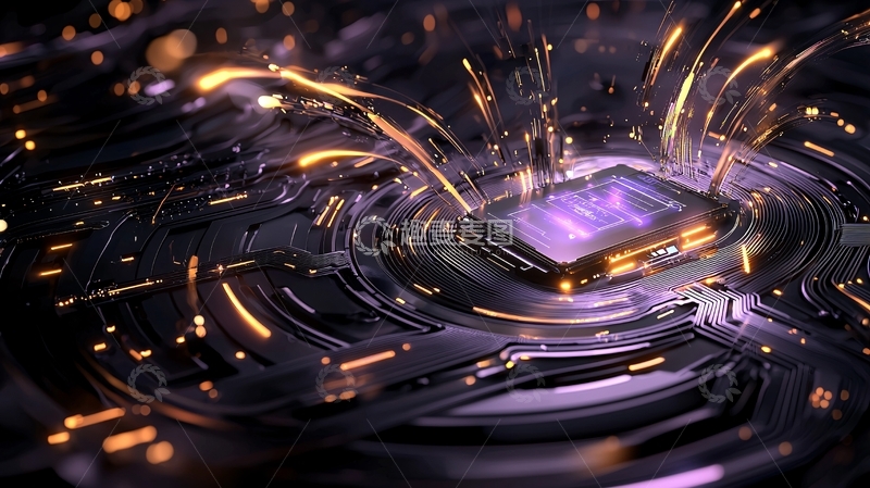 高清大图下载【趣麦麦图】芯片发光高清图片