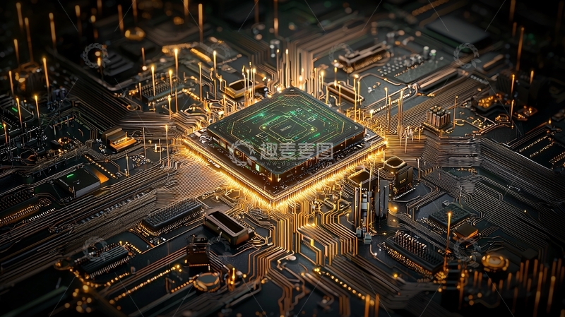 高清大图下载【趣麦麦图】芯片电路板高科技感