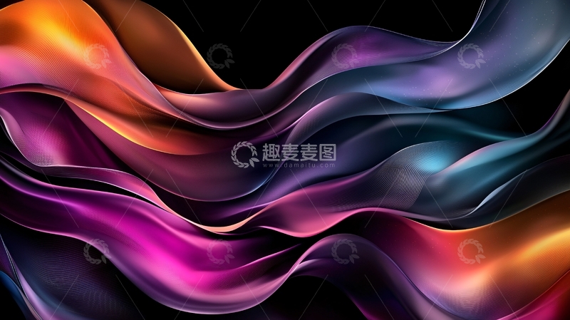 高清大图下载【趣麦麦图】抽象彩色流体背景