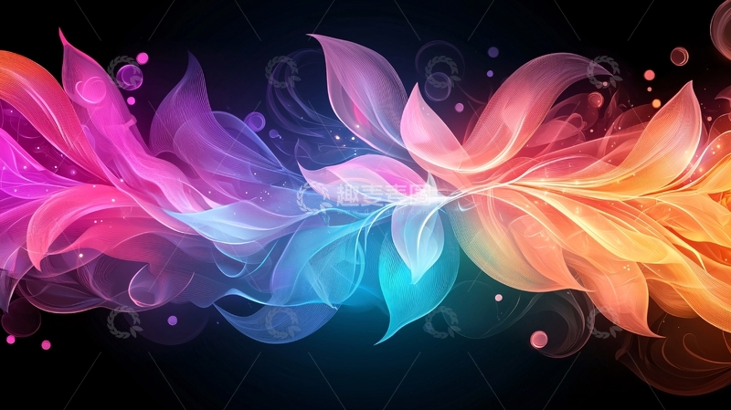 高清大图下载【趣麦麦图】抽象彩色花朵背景