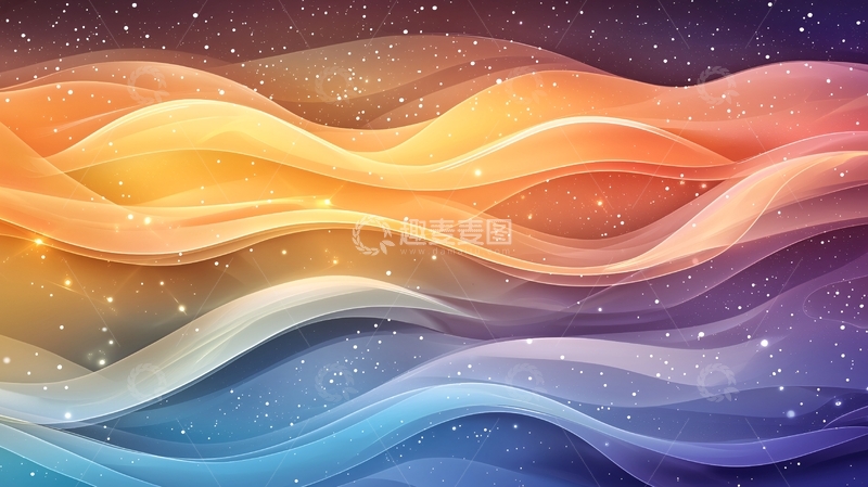 高清大图下载【趣麦麦图】彩色波浪抽象背景