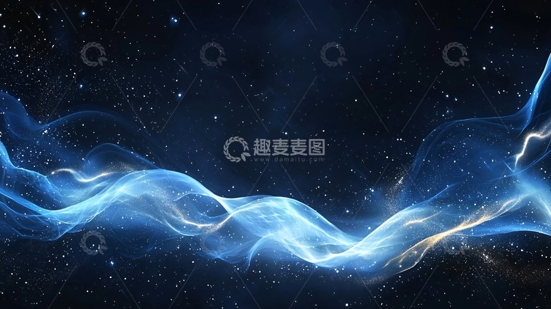 高清大图下载【趣麦麦图】蓝色星空抽象光线背景
