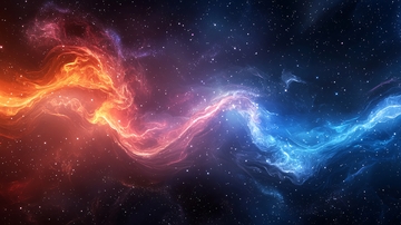 红蓝交织的宇宙星云