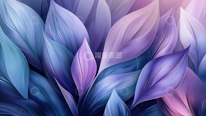 高清大图下载【趣麦麦图】渐变色叶片纹理背景