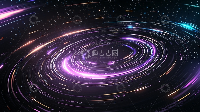 高清大图下载【趣麦麦图】紫光旋转星河背景