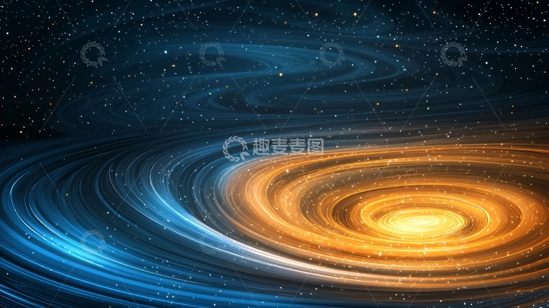 高清大图下载【趣麦麦图】蓝色和金色漩涡宇宙