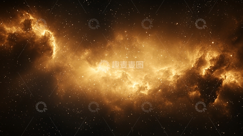高清大图下载【趣麦麦图】金色星云宇宙背景