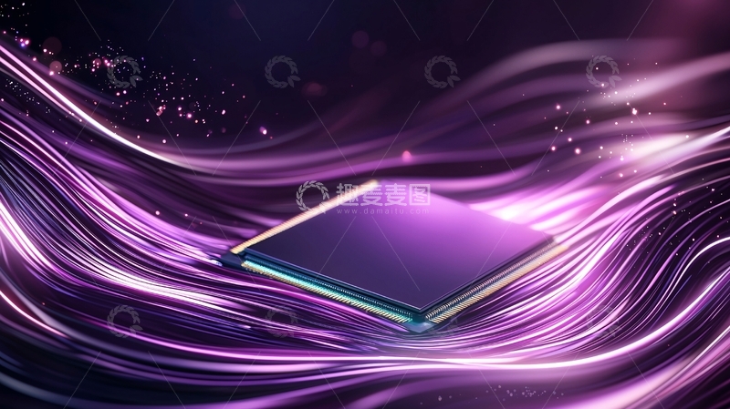 高清大图下载【趣麦麦图】紫色芯片高清图片
