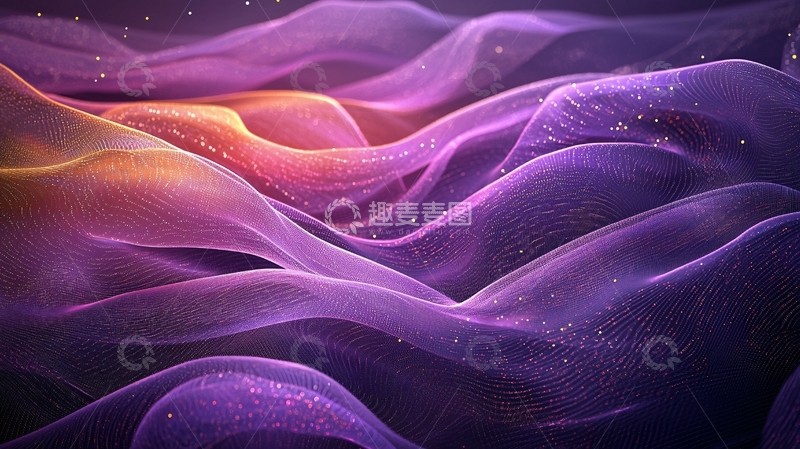 高清大图下载【趣麦麦图】紫色渐变抽象波浪