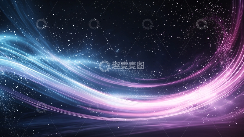 高清大图下载【趣麦麦图】绚丽星空曲线光影