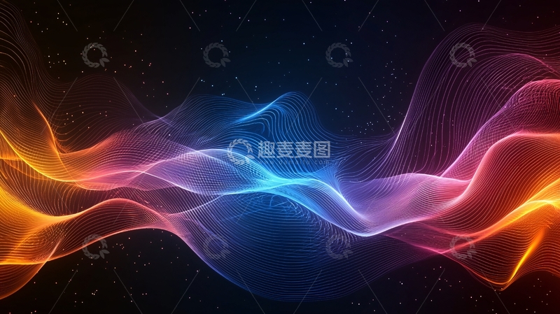 高清大图下载【趣麦麦图】彩色光线流动抽象背景