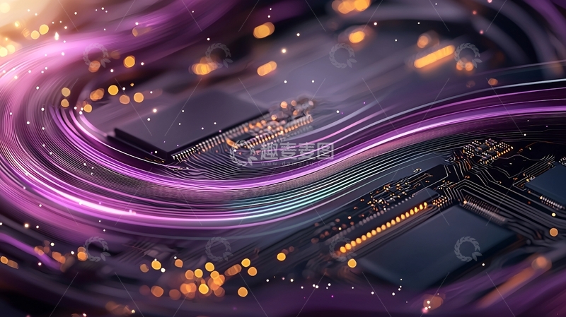 高清大图下载【趣麦麦图】科技电路板紫色光效