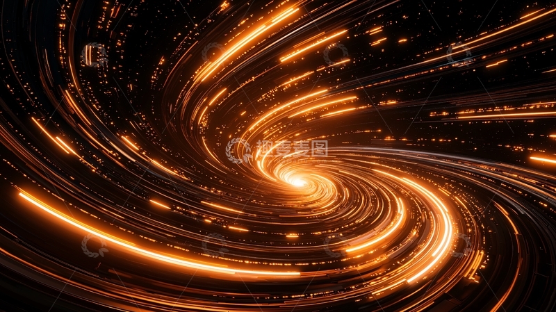 高清大图下载【趣麦麦图】金色光线旋转抽象背景