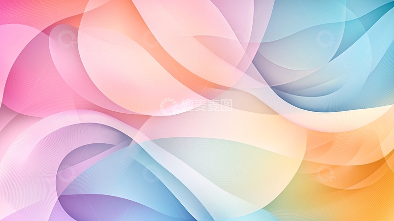 高清大图下载【趣麦麦图】抽象彩色波浪曲线背景