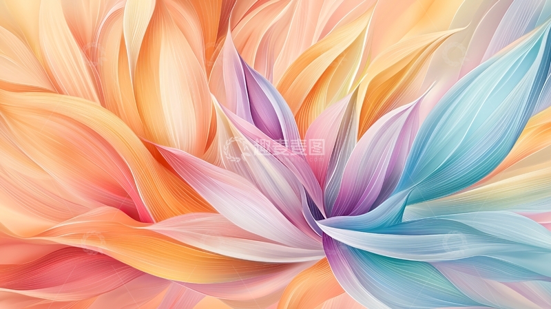 高清大图下载【趣麦麦图】彩色花瓣的抽象艺术
