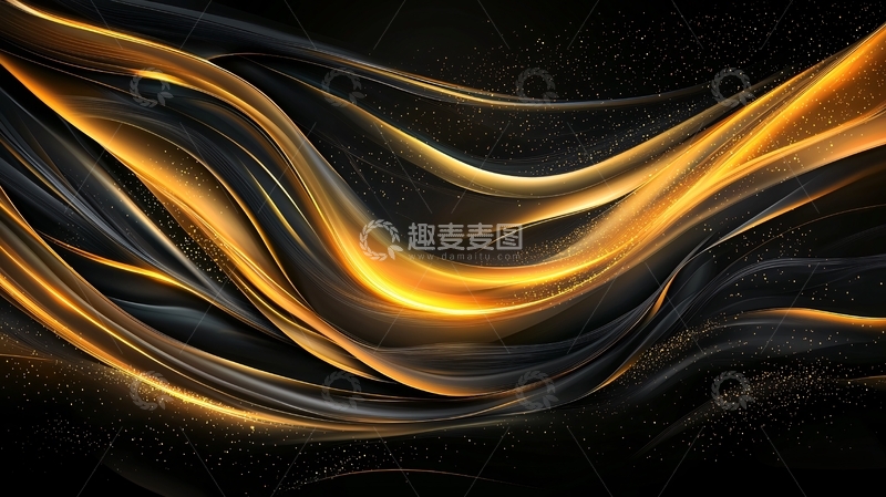 高清大图下载【趣麦麦图】金色流动光影