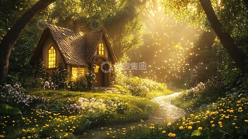 高清大图下载【趣麦麦图】林中童话小屋