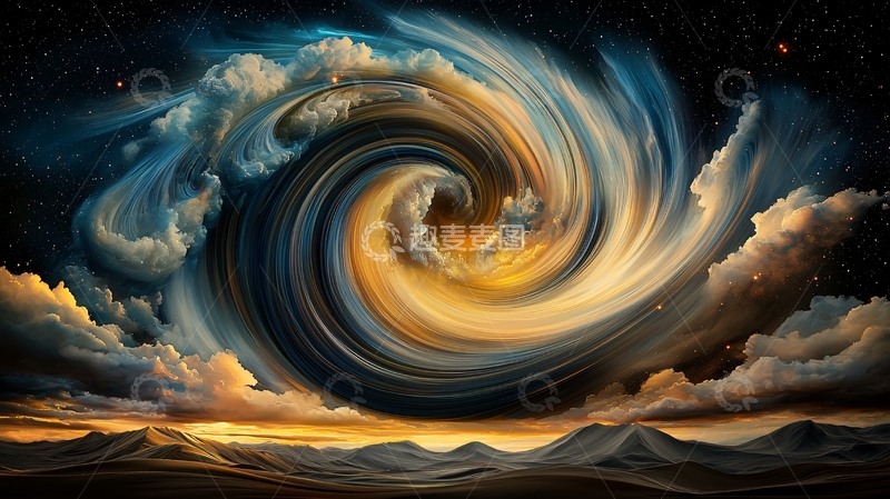 高清大图下载【趣麦麦图】奇幻漩涡星空云海