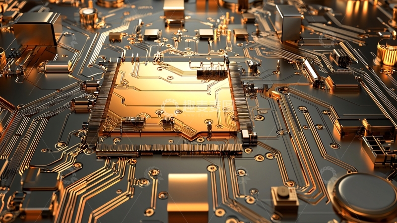 高清大图下载【趣麦麦图】金色电路板特写
