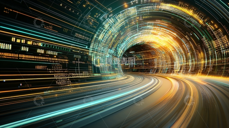 高清大图下载【趣麦麦图】科技隧道光线流动