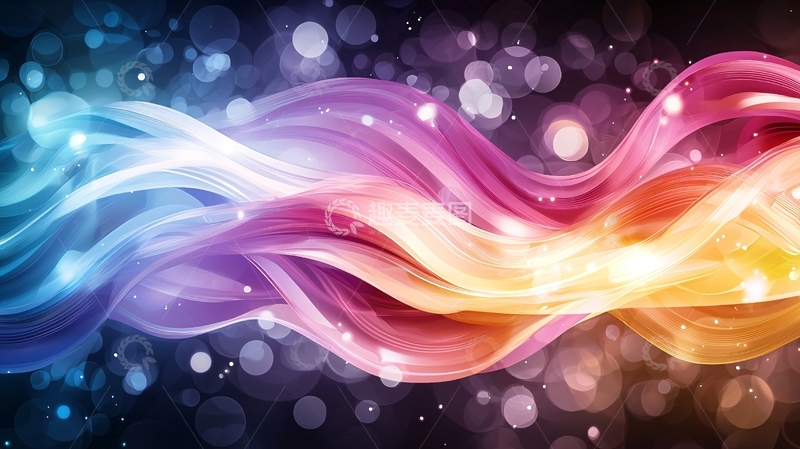 高清大图下载【趣麦麦图】彩色光线流动背景