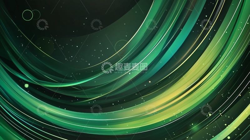 高清大图下载【趣麦麦图】绿色流动抽象曲线