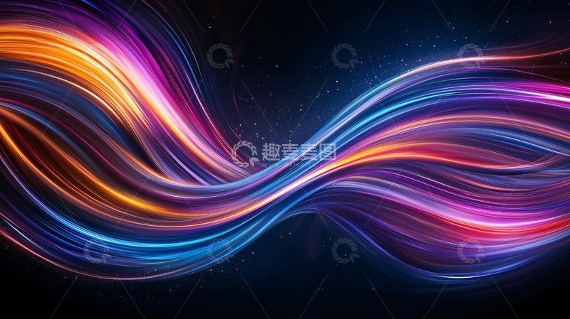 高清大图下载【趣麦麦图】彩色光线流动抽象背景