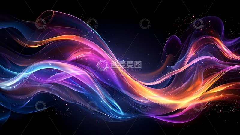 高清大图下载【趣麦麦图】彩色光线流动背景
