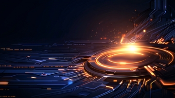 未来科技感的电路发光图