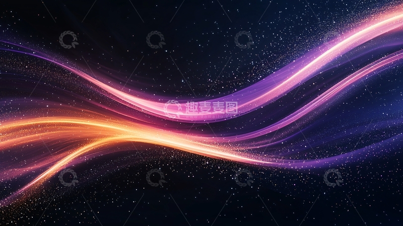 高清大图下载【趣麦麦图】彩色光束在星空背景流动