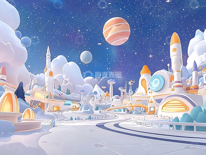高清大图下载【趣麦麦图】梦幻未来城市