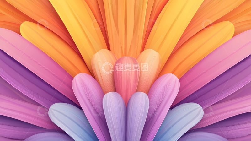 高清大图下载【趣麦麦图】抽象渐变花瓣