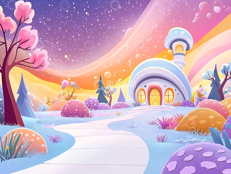 高清大图下载【趣麦麦图】童话般的糖果色仙境