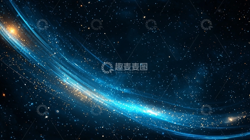 高清大图下载【趣麦麦图】蓝色星云宇宙背景
