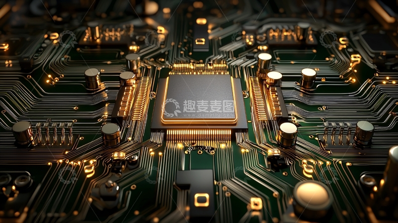 高清大图下载【趣麦麦图】中央处理器电路板特写