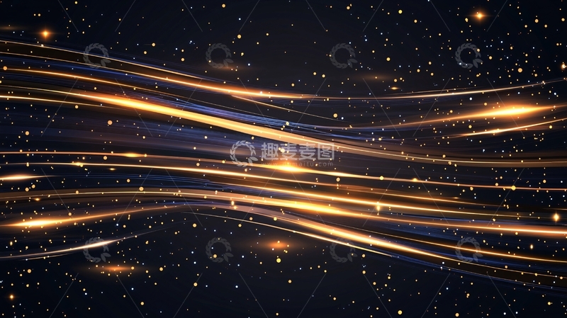高清大图下载【趣麦麦图】金色光线在深色背景上闪耀