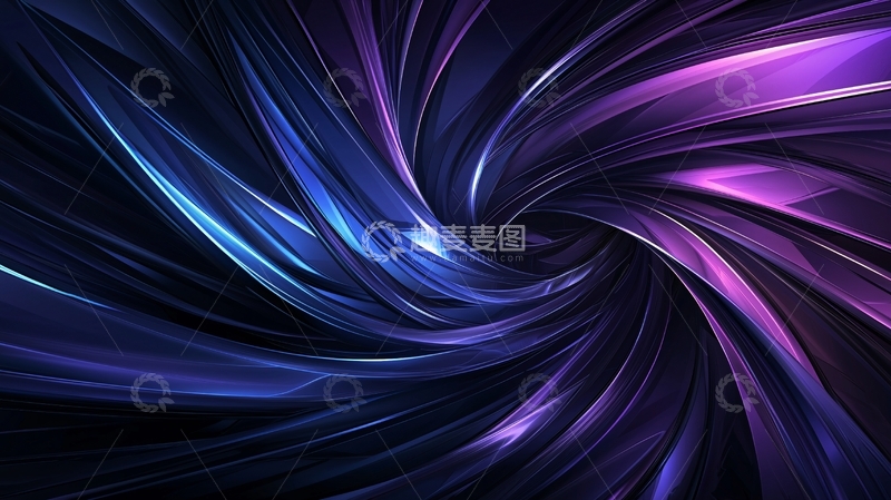 高清大图下载【趣麦麦图】蓝紫色抽象漩涡背景