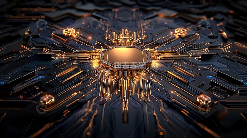 高清大图下载【趣麦麦图】科技感芯片电路特写