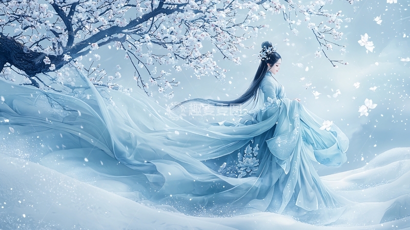 高清大图下载【趣麦麦图】雪地仙女高清图片