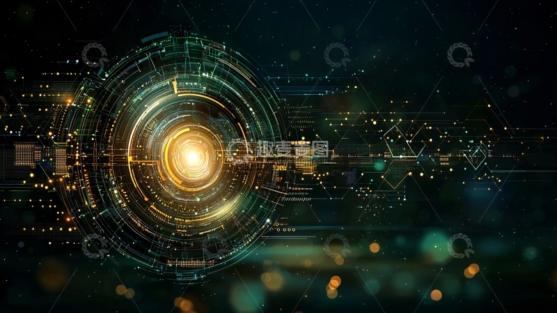 高清大图下载【趣麦麦图】科技感圆形光晕背景