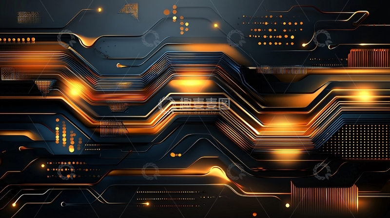 高清大图下载【趣麦麦图】电路板发光科技感