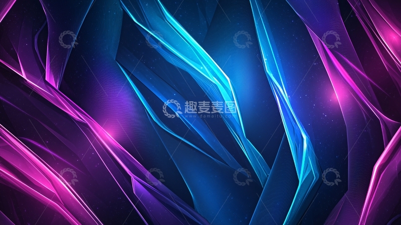 高清大图下载【趣麦麦图】抽象蓝紫光线交织