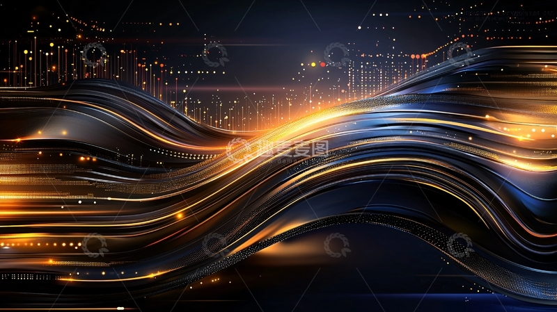 高清大图下载【趣麦麦图】科技感流动光线背景