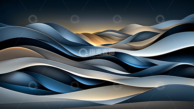 高清大图下载【趣麦麦图】抽象蓝色流动波浪