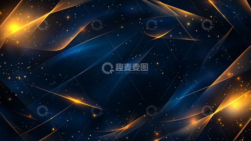 高清大图下载【趣麦麦图】金色光线蓝色背景