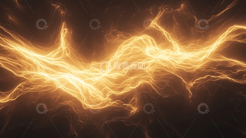 高清大图下载【趣麦麦图】金色闪电在深色背景中蔓延
